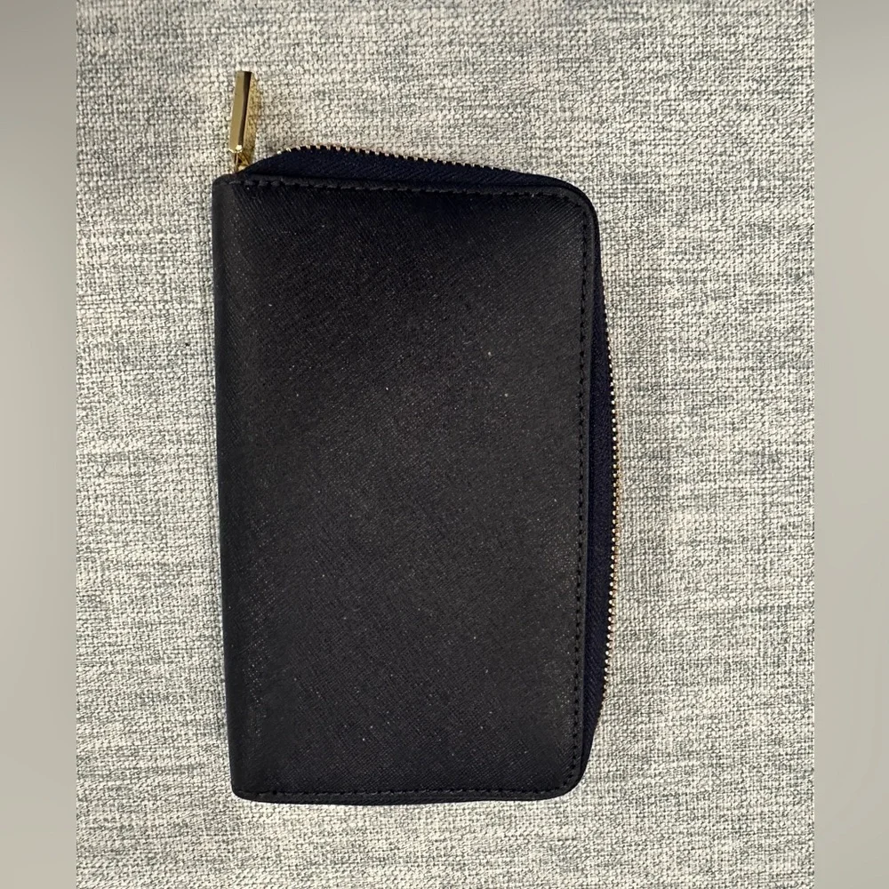 Tory Burch Black Wallet with Gold Accents
